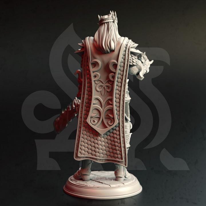 
High Elven King Dungeons and Dragons 28mm/32mm/38mm Mini RPG Tabletop Miniature DnD Painting Pathfinder 5e DnD Artorian Nirloom - DmS