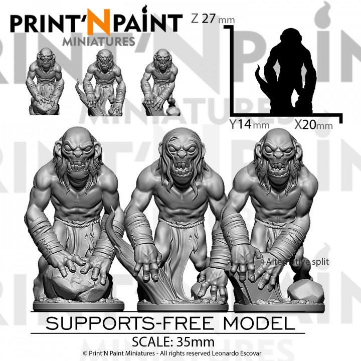 
3 Ghouls Miniature – Dungeons and Dragons RPG Tabletop Figure Pathfinder 5e –PnP