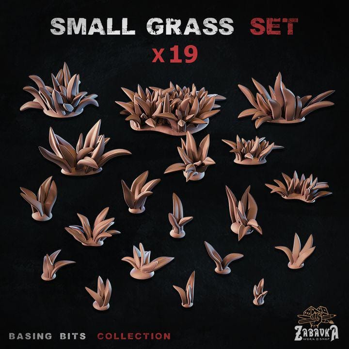 
19pc Small Grass - Basing Bits (Plants) 28mm/32mm Scale Agricultural Scatter Terrain Grass Basing Materials Naturalistic Scenery ElementsZbW