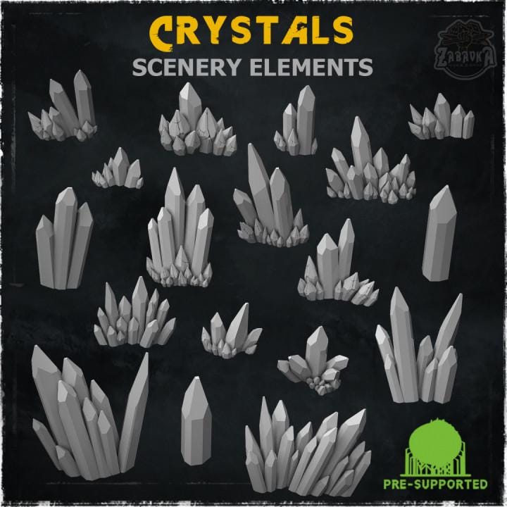 
18pc Crystals Scenery Elements 28mm/32mm Sci-fi Fantasy Battlefield Scatter Magic Cave Basing Mystical Crystal Miniature Scenery ElementsZbW