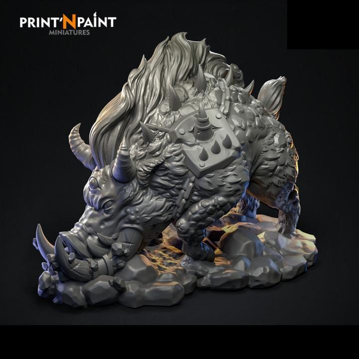 
Demonic Boar Miniature – Dungeons and Dragons Beast Monster for DnD 5e Infernal Encounters, RPG Hunts & Fantasy Tabletop Battles –PnP