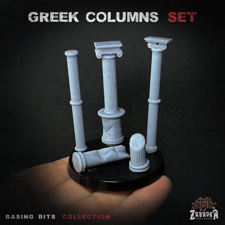 
44pc Greek Columns Basing Bit Minis Dungeons and Dragons 28mm/32mm Basing Bits DnD Scatter Terrain Scenery Scatter TTRPG Mini Basing - ZbW