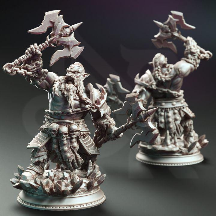 
Dark Dwarf Berserker Barbarian Miniature Dungeons and Dragons 28mm/32mm/38mm Mini RPG Tabletop Miniature Painting Pathfinder 5e DnD - DmS