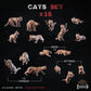 
16pc Cats Basing Bits 28mm/32mm Fantasy Macabre Necromancer Basing Dead/Undead Corpse Scatter Undead Feline Scenery Alive Feline Miniatures