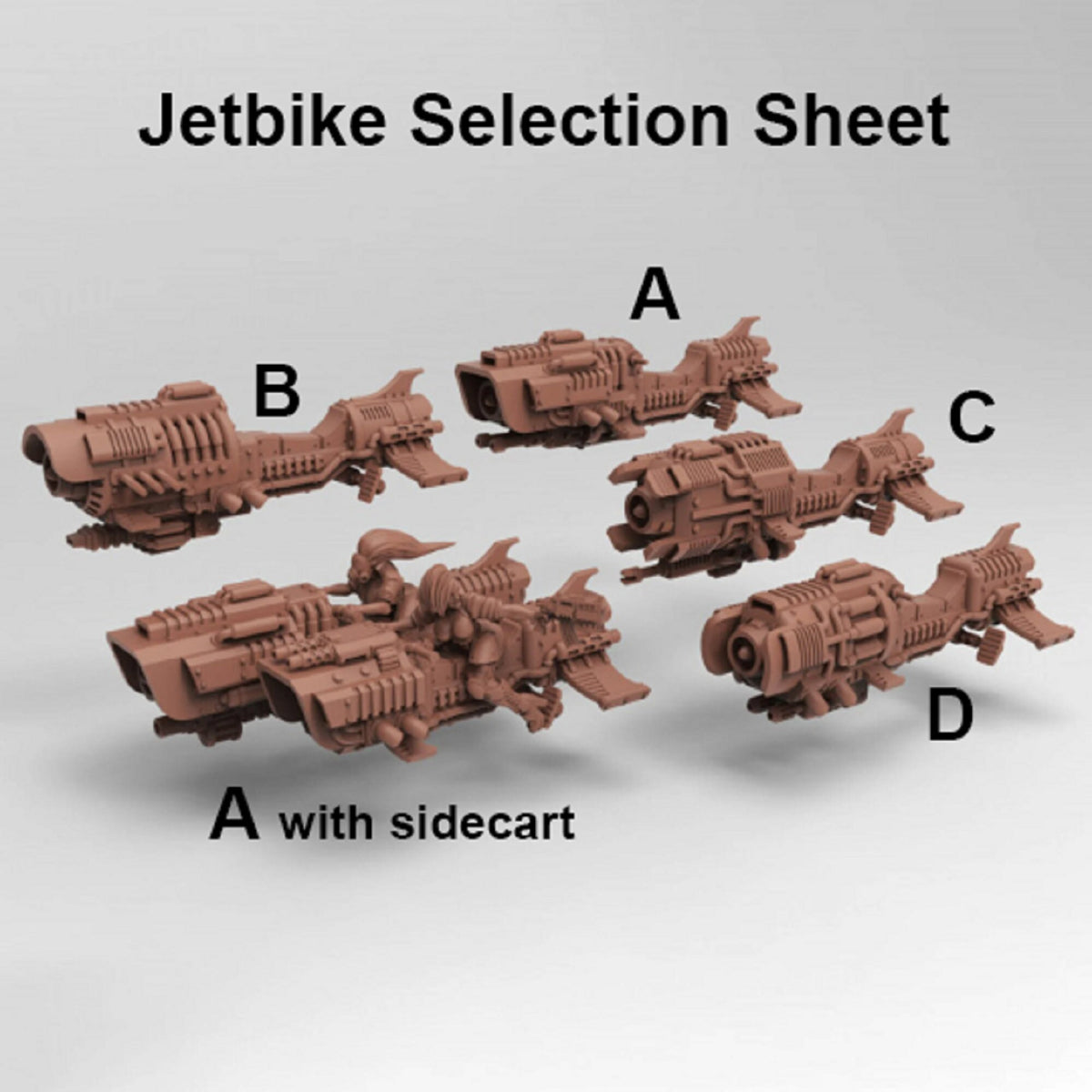 
Jet bike Miniature Set or Single Wasteland Vehicles 28mm/32mm Wargaming Customizable Dieselpunk Vehicles with Swappable Weapons
