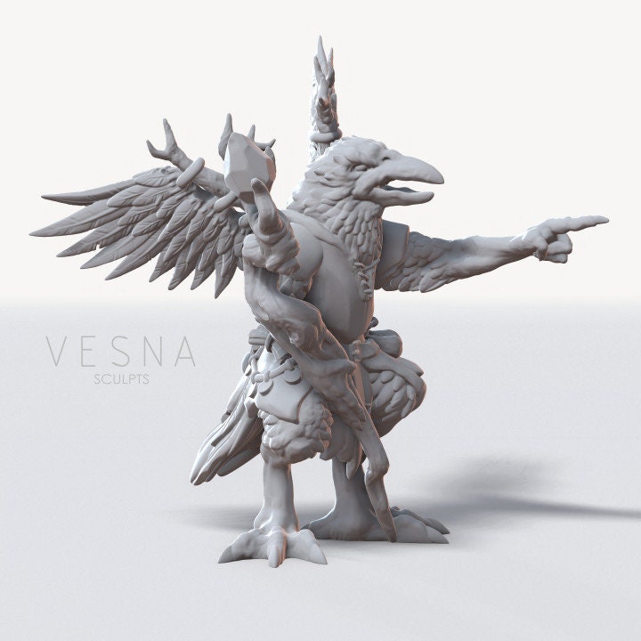 
Wildwood Kenku Druid Miniature for DnD