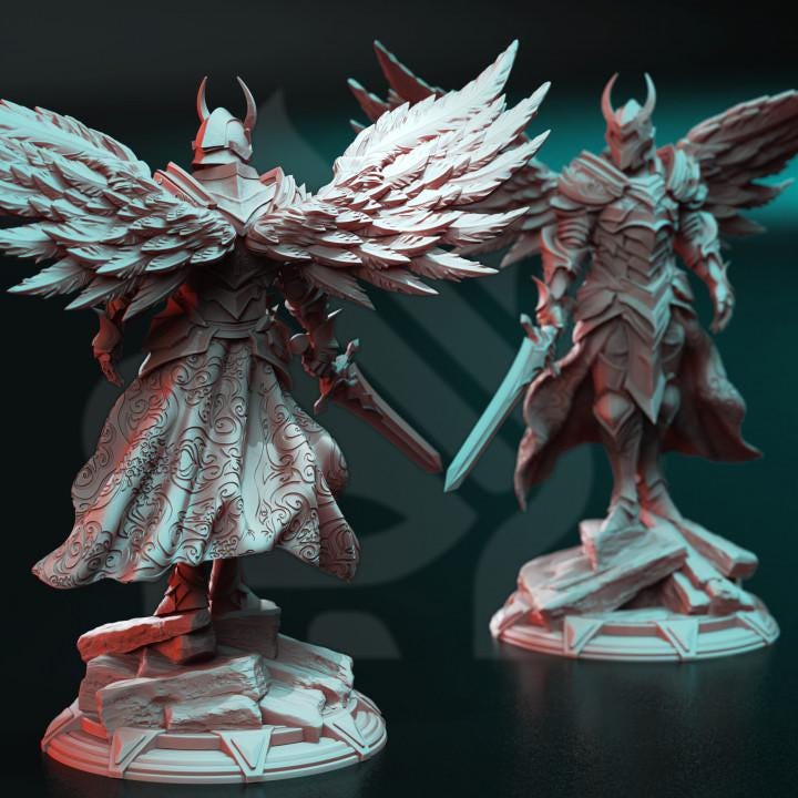 
Arch Angel of Justice Angel Warrior Miniature DnD Dungeons and Dragons 28mm/32mm TTRPG Fantasy Wargame Miniature Angel Pathfinder 5e DnD