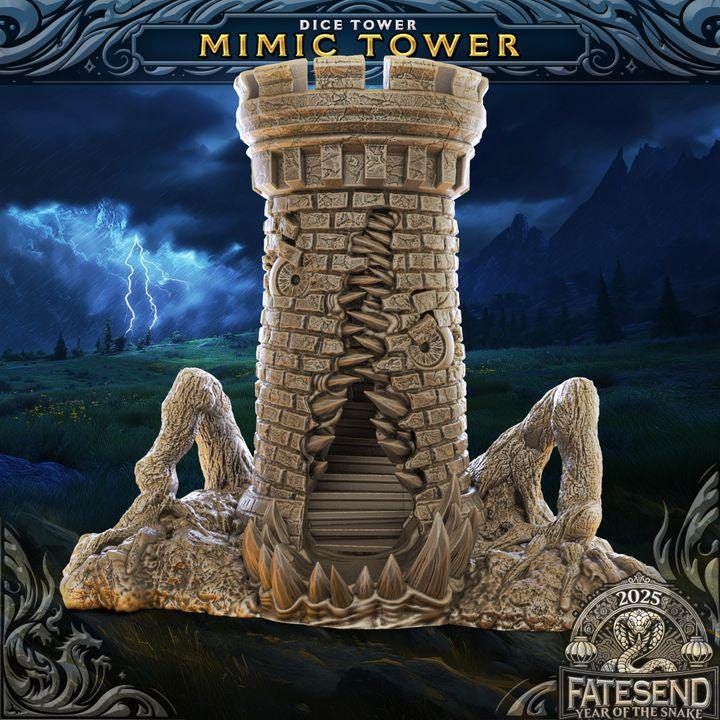
Mimic Dice Tower – Support-Free Monster