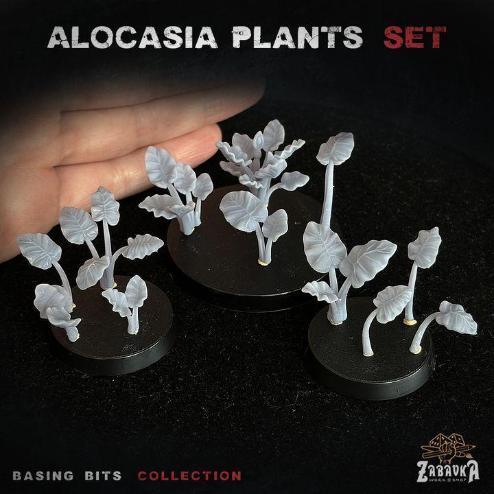 
26pc Alocasia Plants Basing Bits (Plants) 28mm/32mm Scale Scatter Terrain Basing Materials Tropical Jungle Adventure Flora Scenery Elements