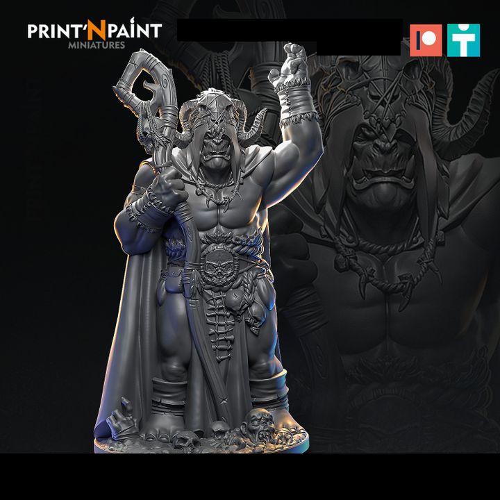 
Necromancer Orc – Fantasy Undead Caster Miniature – 28mm 32mm 35mm 54mm Scale – Tabletop RPG Figure for DnD & Pathfinder – Gray PLA –PnP