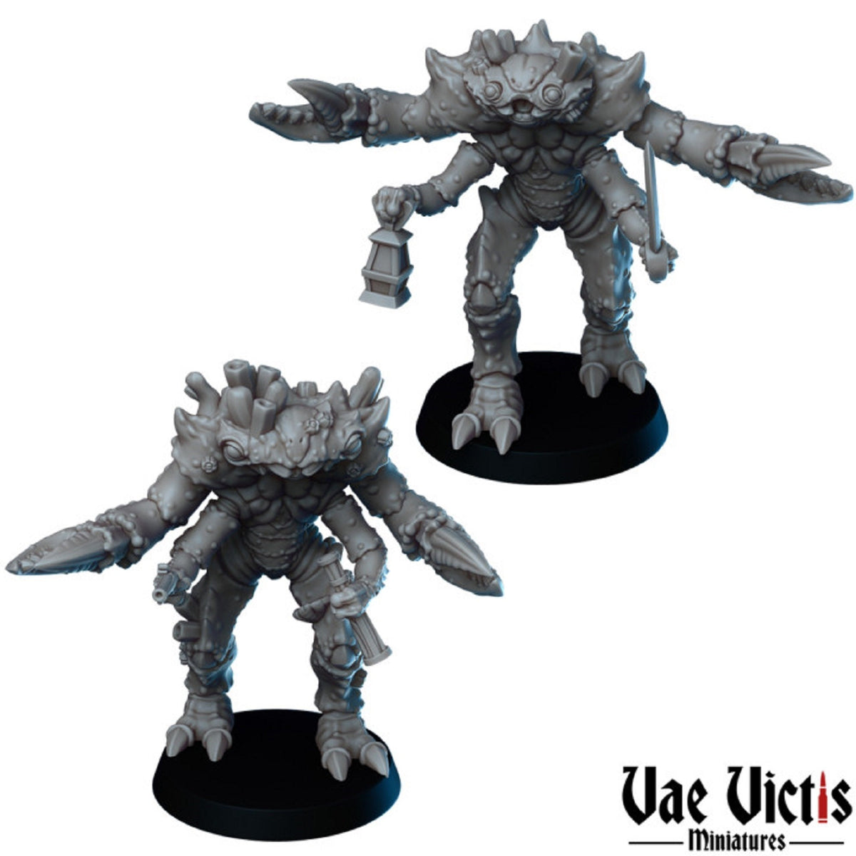 
Crab Folks DND Miniature Set Dungeons and Dragons D&D DnD Monsters Crabfolk Miniatures Pathfinder Fantasy Wargaming Miniatures