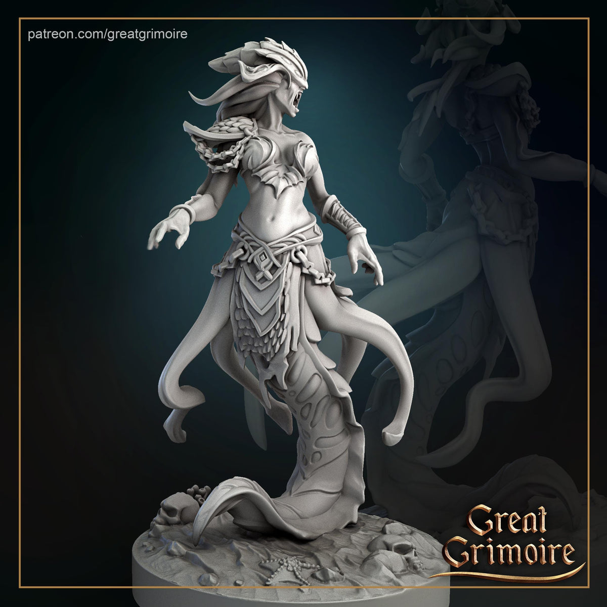 
Scylla Dungeons and Dragons 28mm/32mm/38mm Mini RPG Tabletop Miniature DnD Painting Pathfinder 5e DnD - GG