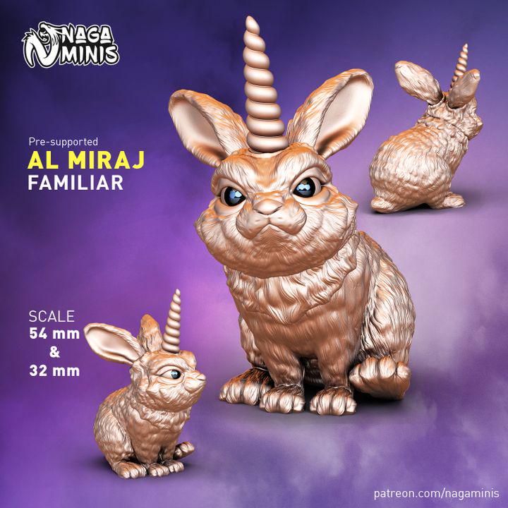 
Almiraj Horned Rabbit Familiar Dungeons and Dragons  28mm 32mm D&D Wargame Miniatures for Dioramas TTRPG Fantasy - Nm