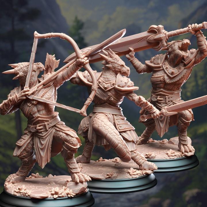 
3pc Kobolds DnD Dungeons and Dragons 28mm/32mm DnD RPG Humanoid Creature DnD Classic Mini Pathfinder 5e DnD
