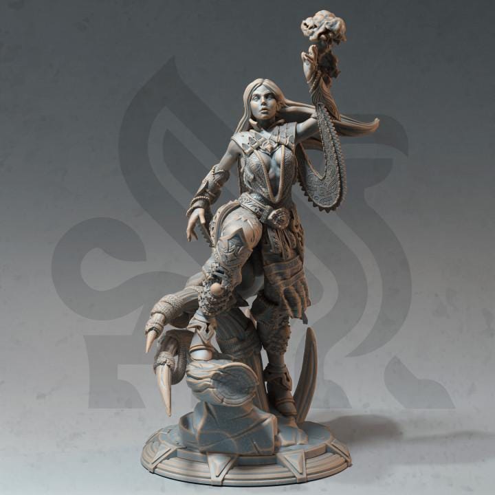 
Elven Illusionist Elf Sorcerer Miniature DnD Dungeons and Dragons 28mm/32mm TTRPG Fantasy Miniature Pathfinder 5e DnD Female Elf