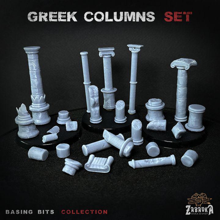 
44pc Greek Columns Basing Bit Minis Dungeons and Dragons 28mm/32mm Basing Bits DnD Scatter Terrain Scenery Scatter TTRPG Mini Basing - ZbW