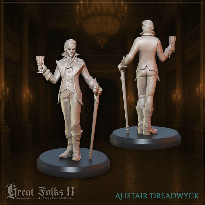 
2pc Fancy Silver Masks DnD Dungeons and Dragons TTRPG Wargame Miniatures 28mm/32mm Townsfolk NPCs  Medieval Villagers Fantasy Figurines - GG