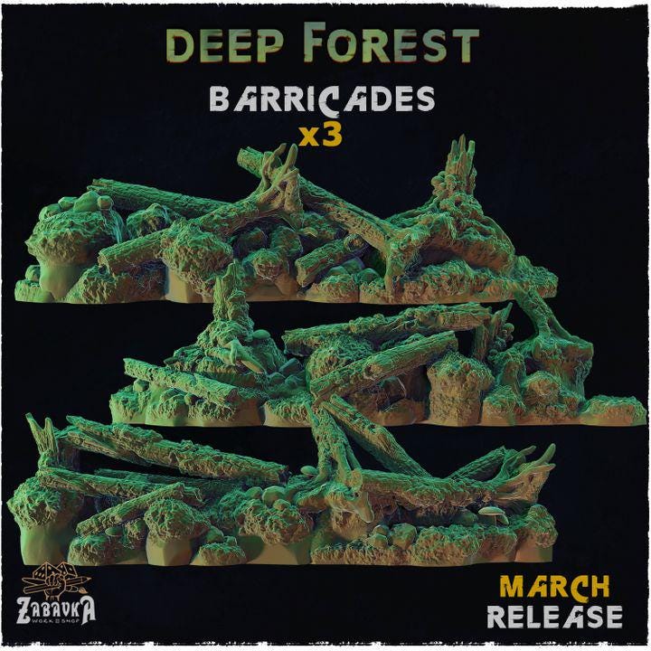 
3pc Forest Barricades  Dungeons and Dragons 28mm/32mm Basing Bits DnD Scatter Terrain Scenery Scatter D&D TTRPG Mini Basing Material - ZbW