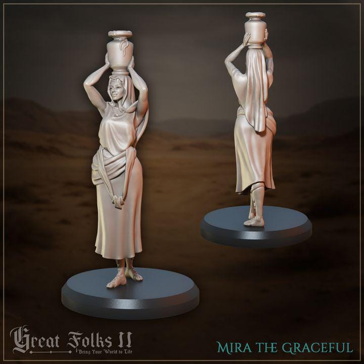 
4pc Sand Nomads NPCs for Dungeons and Dragons 28mm/32mm TTRPG Diorama Miniature RPG Townsfolk Figurines Donkey Miniature Desert NPCs - GG