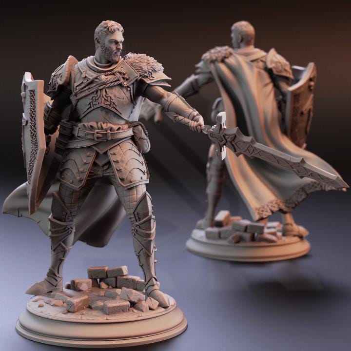 
Nordic Paladin Miniature Dungeons and Dragons 28mm/32mm/38mm Mini RPG Tabletop Miniature DnD Painting Pathfinder 5e DnD Lizarin - DmS