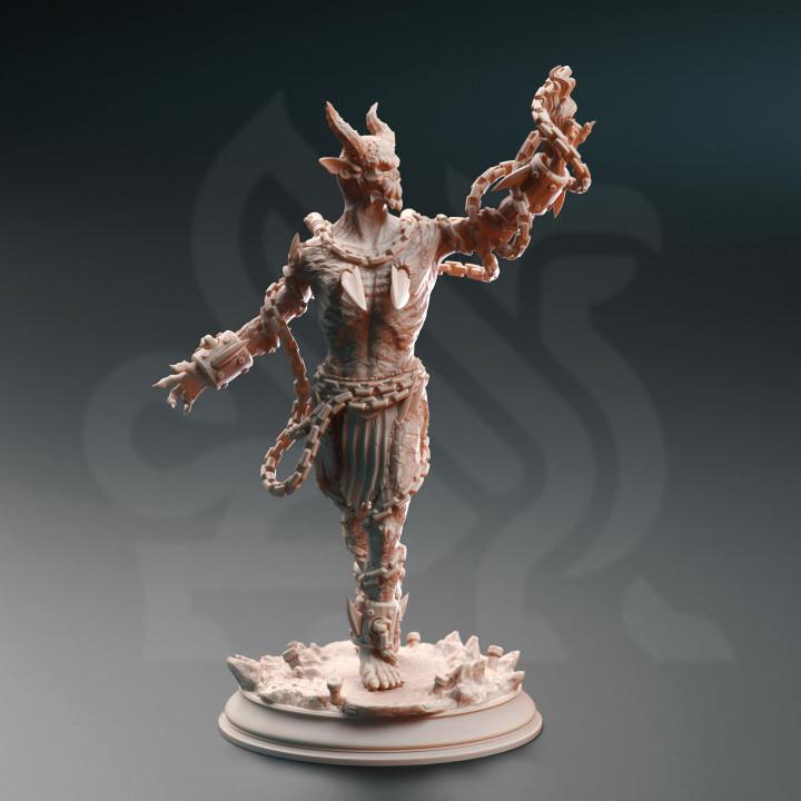 
3pc Chained Devils DnD Dungeons and Dragons 28mm/32mm TTRPG Fantasy Wargame Miniature DnD 5e Pathfinder Fantasy Devil 5e Demons
