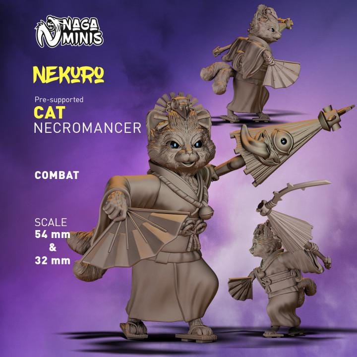 
Cat Folk Necromancer DnD Dungeons and
