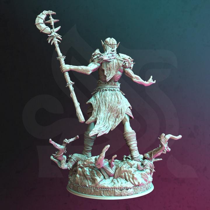 
Star Druid Miniature Dungeons and Dragons 28mm/32mm/38mm Elf Mini RPG Tabletop Miniature DnD Painting Pathfinder 5e DnD  Aurelion - DmS