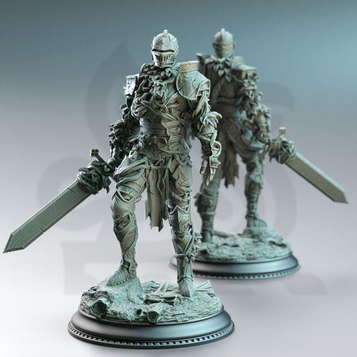 
3pc Fey Armor Warriors Dungeons and Dragons 28mm/32mm/38mm Mini RPG Tabletop Miniature DnD Painting Pathfinder DnD Forgotten Knights - DmS