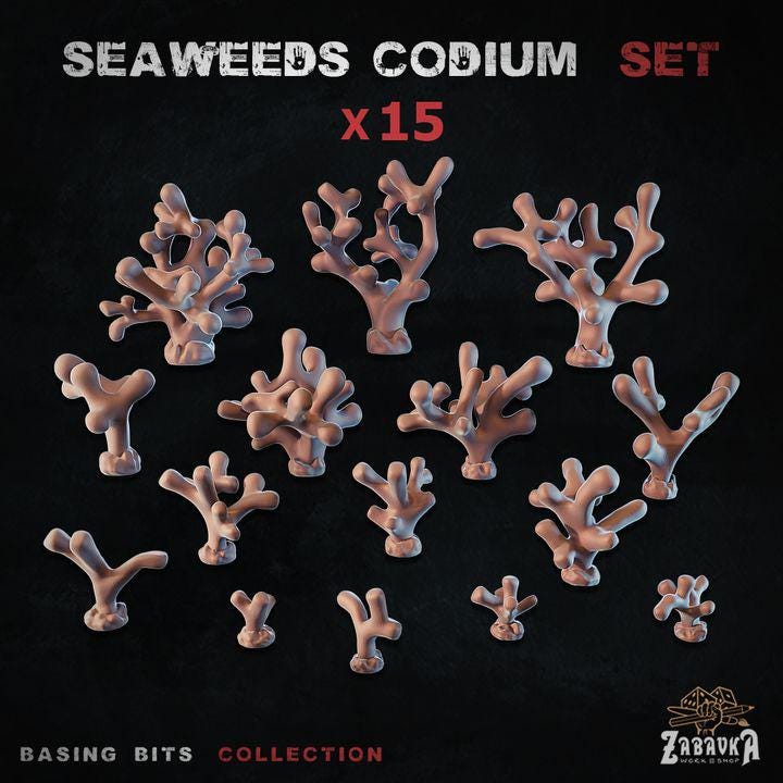 
15pc Seaweed Minis for Dungeons and Dragons 28mm/32mm Basing Bits DnD Scatter Terrain Scenery Scatter D&D TTRPG Mini Basing Material - ZbW