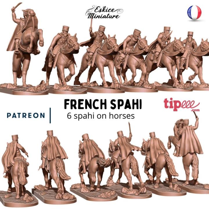 
6pc French Spahi Cavalry – 15mm 20mm 28mm 32mm 1 35 Scale – Mounted Colonial Light Cavalry – Eskice Miniature