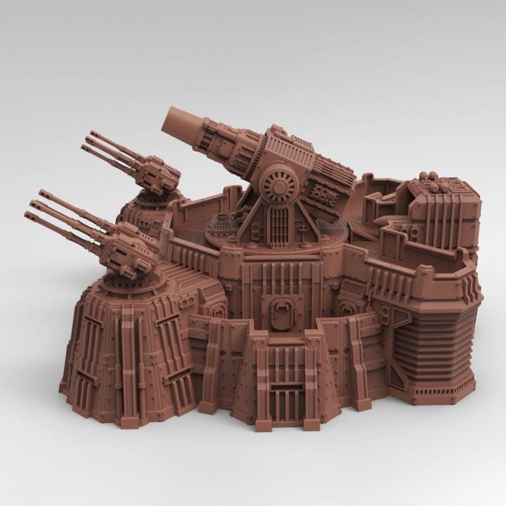
Planetary Defense Cannon | 3D Printed Sci-Fi Terrain for Wargaming, TTRPGs, Tabletop Display, Tesseract Tomb