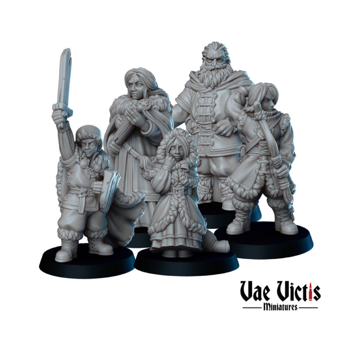
Winter Adventurers for DnD, Explorers, Dungeons and Dragons, 28mm or 32mm D&D Pathfinder by Vae Victis Miniatures