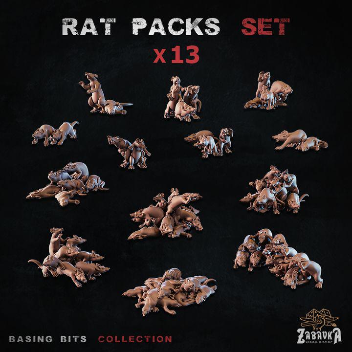 
13pc Rat Swarm Miniature Set DnD Dungeons and Dragons 28mm/32mm Scale TTRPG Scatter Terrain DnD Monsters Enemy Encounter Pathfinder Fantasy