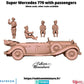 
Super Mercedes 770 with Passengers – 15mm 20mm 28mm 32mm 1 35 Scale – WW2 Civilian or Command Vehicle – Eskice Miniature