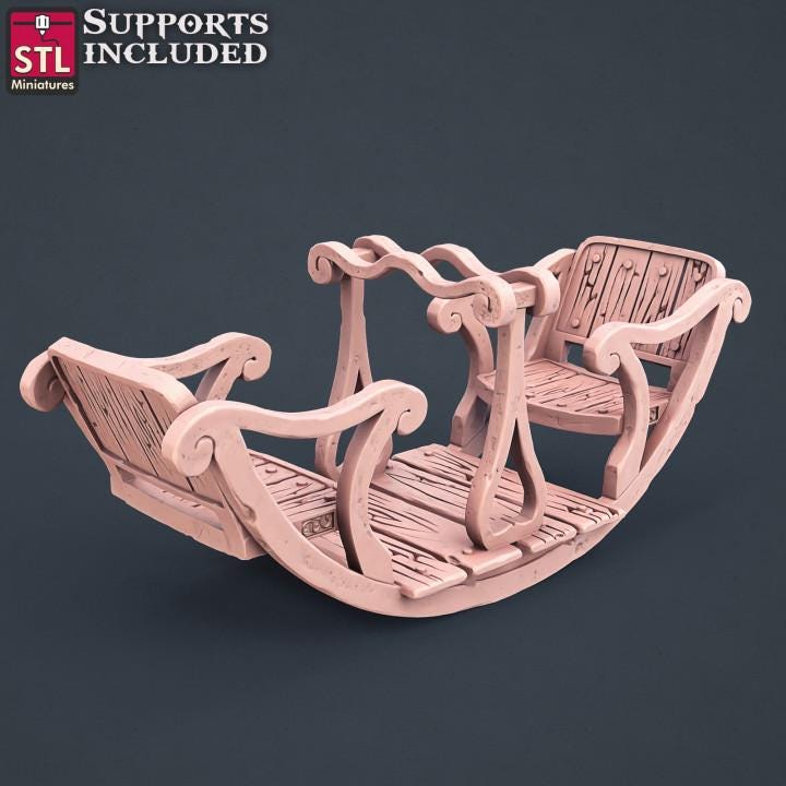 
Townsfolk Rocker Miniature for DnD Dungeons and Dragons 28mm/32mm Scale Toy Furniture Playground Props Scatter Scenery Furniture