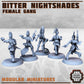 
Female Gang, 'Bitter Nightshades Gang', Miniature, , 40K, Tabletop RPG, Wargames, Cyberpunk, by Print Minis