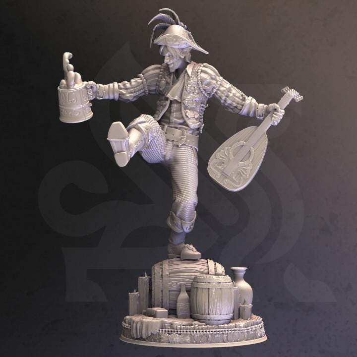 
Extravagant Half Elf Bard Miniature