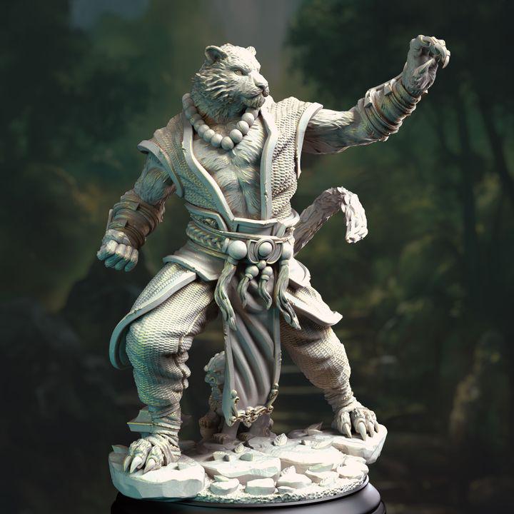 
Tabaxi Tiger Monk Miniature Dungeons and Dragons Fantasy Cat Beast Mini RPG Tabletop Miniature DnD Painting Pathfinder 5e DnD Raiko - DmS