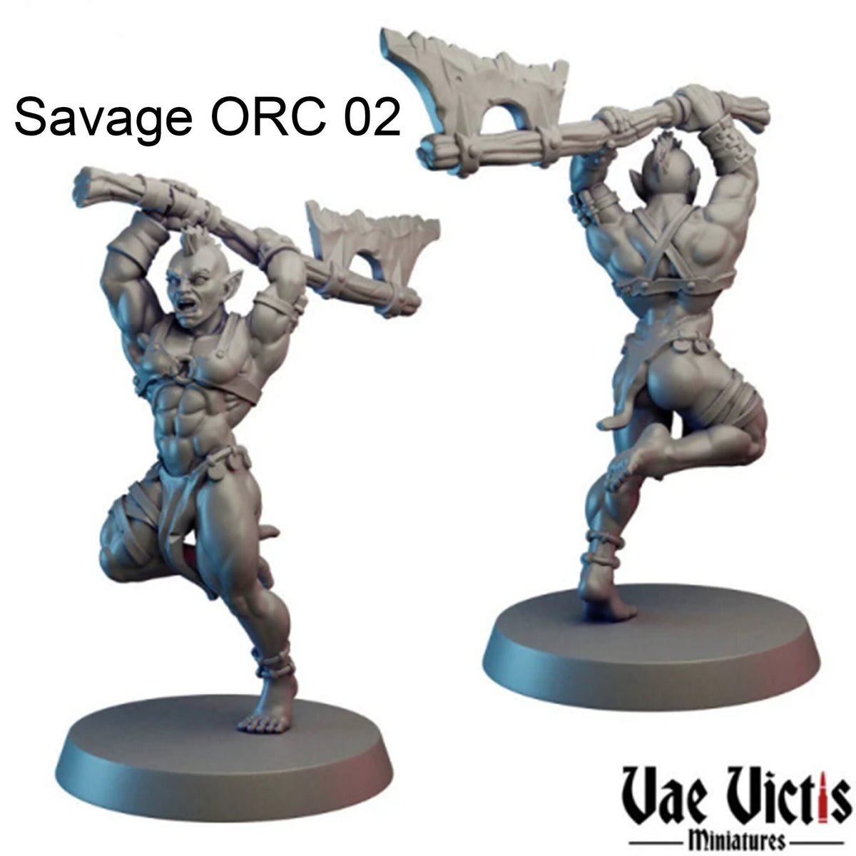 
6pc Savage Orcs DnD Dungeons and Dragons 28mm/32mm TTRPG Wargame Miniatures Fantasy Orc Champions