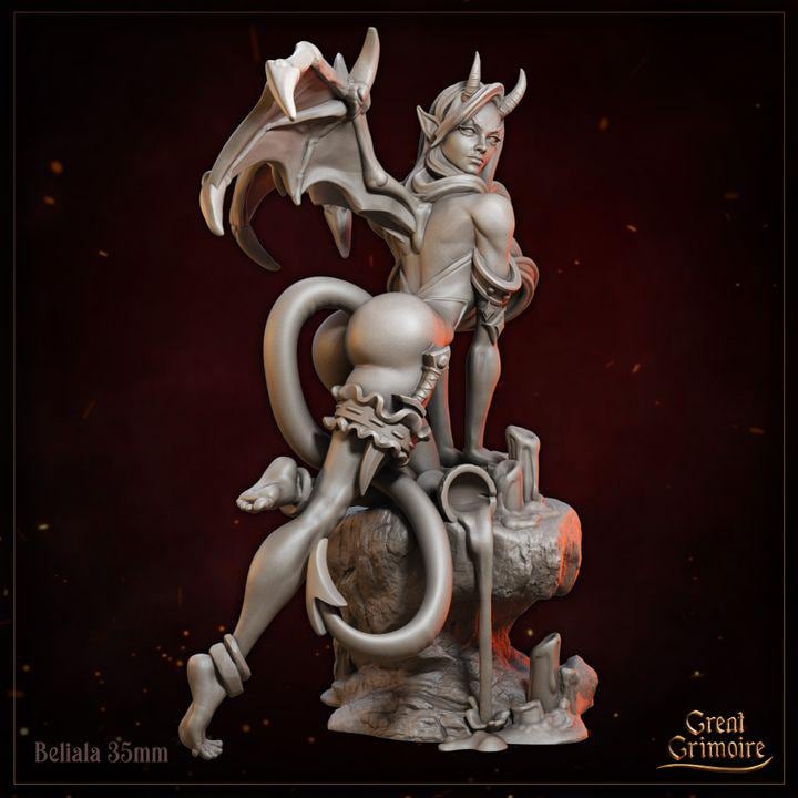 
Female Devil Miniature for Dungeons and Dragons 28mm/32mm TTRPG Devil Book Figurine Beliala - GG