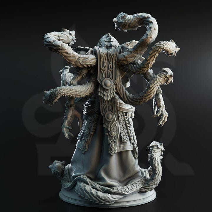 
Flayer Hybrid of the Deep - Elthakar the Reborn | 28mm/32mm/38mm Horror RPG Fantasy Wargaming DnD Draksborne Nautical Mindflayer Sea Monster