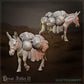 
4pc Sand Nomads NPCs for Dungeons and Dragons 28mm/32mm TTRPG Diorama Miniature RPG Townsfolk Figurines Donkey Miniature Desert NPCs - GG