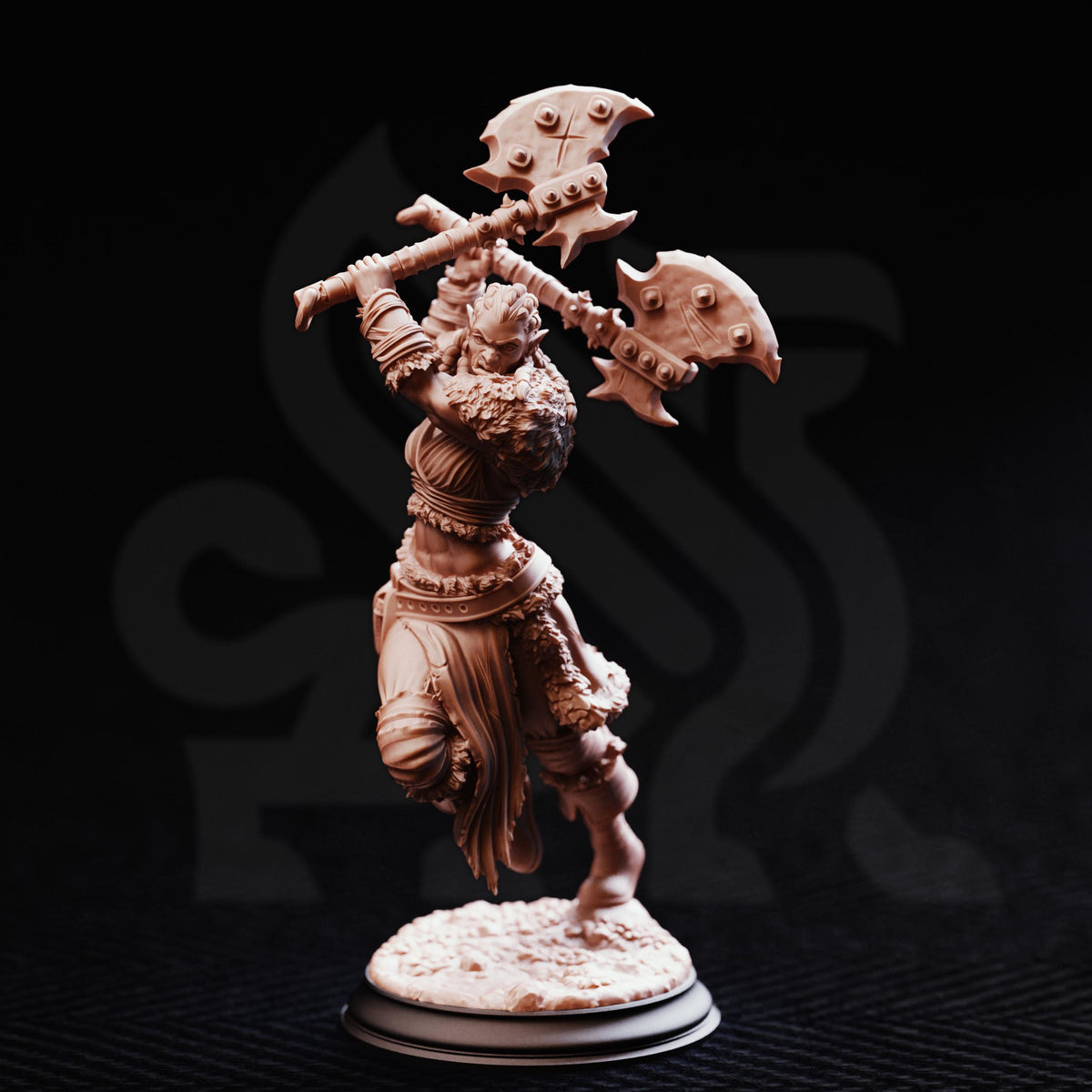 
Half-Orc Barbarian Tekrana the  Dungeons and Dragons 28mm/32mm/38mm Mini RPG Tabletop Miniature DnD Painting Pathfinder 5e DnD - DmS