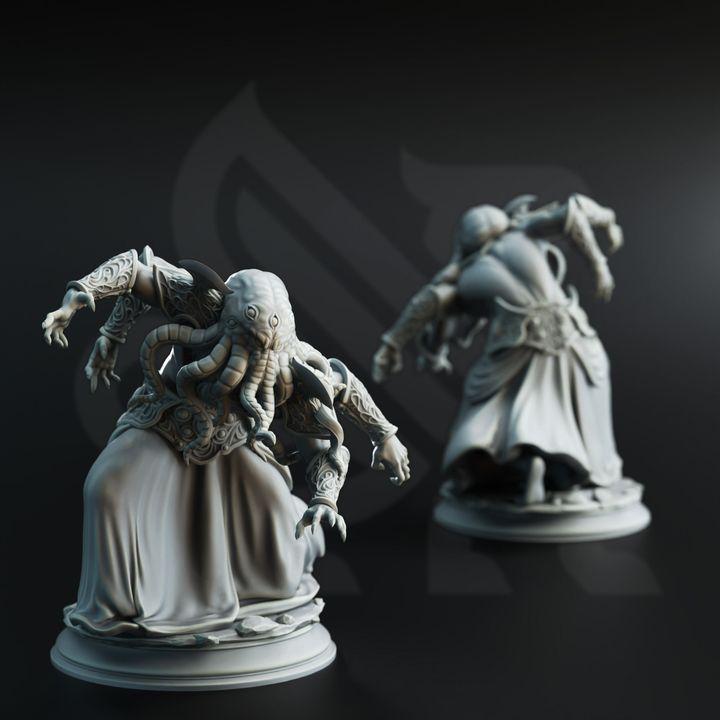 
Ascended Flayers of Hendrak (Trio Bundle) | 28mm/32mm/38mm TTRPG Fantasy Wargaming DnD Draksborne Mindflayer Creature Illithid Aberration