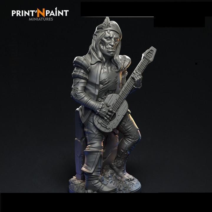
Zombie Bard Miniature – Dungeons and Dragons RPG Tabletop Figure Pathfinder 5e –PnP