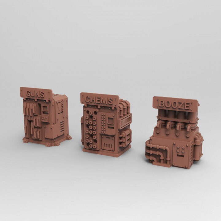 
Vending Machine DnD Dungeons and Dragons 28mm/32mm Wargame Scatter Terrain Chems Booze Guns Vending Machines 40K Terminal Infinity