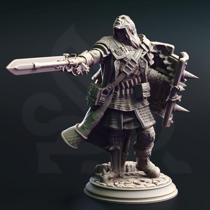 
Vampire Hunter Miniature Dungeons and Dragons Fantasy Ranger Hunter Mini RPG Tabletop Miniature DnD Painting Pathfinder 5e DnD Dane - DmS