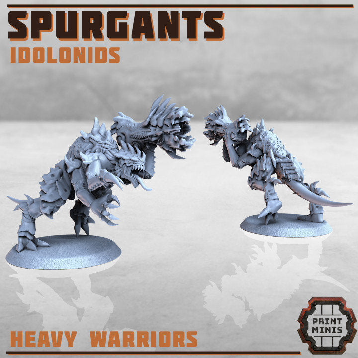 
5pc Spurgants Heavy Warriors, Injured Monsters, DnD, Dungeons and Dragons, TTRPG Miniatures, Creatures, Monster Squad, Aliens