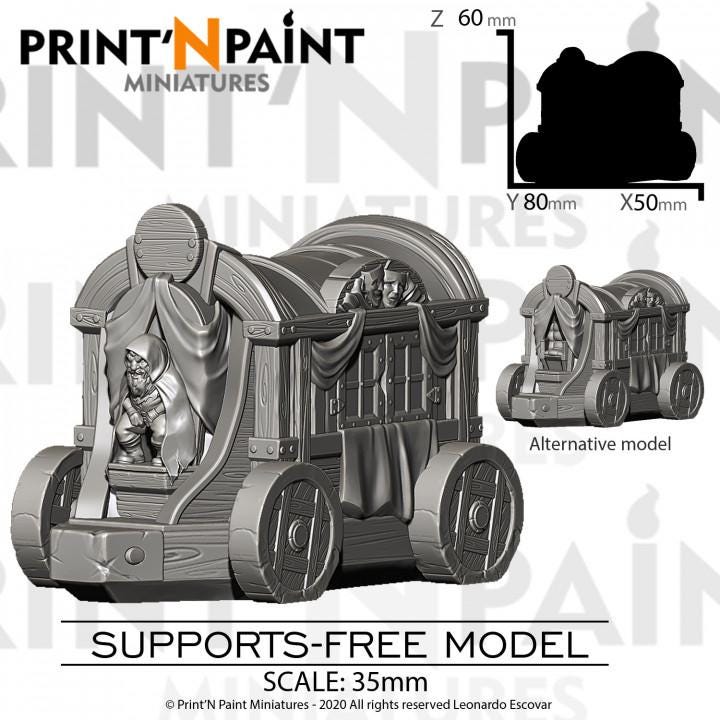 
Artistic Caravan Miniature – Dungeons and Dragons DnD 5e Pathfinder RPG Tabletop Fantasy Figure –PnP