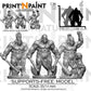 
3pc Orc Warriors – Fantasy Miniature Set – 28mm 32mm 35mm 54mm Scale – Tabletop RPG Figures for DnD & Pathfinder – Gray PLA 3D Printed -PnP